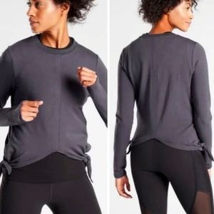 Athleta NWT Grey/Purple Samsara Side Tie Top